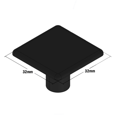 60-060-1 MODULAR SOLUTIONS POLYAMIDE PART END CAP 32MM X 32MM BLACK